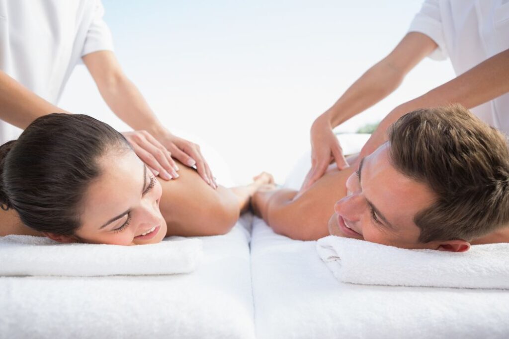 HCM Home Massage therapist unpacking supplies for a scheduled home massage session